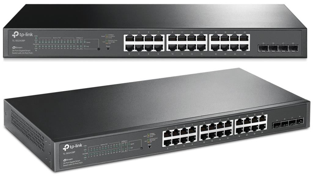 TP-Link TL-SG2428P 28-Port Gigabit Smart Switch with 24×PoE+, SFP Slots, Omada Cloud Management