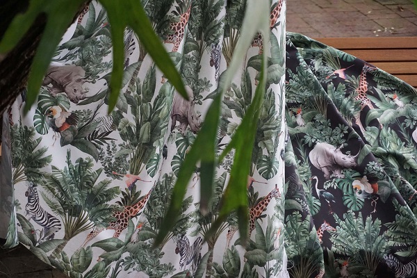 Out Of Africa Giraffe Manor Day Printed Cotton Fabric (280cm Wide)