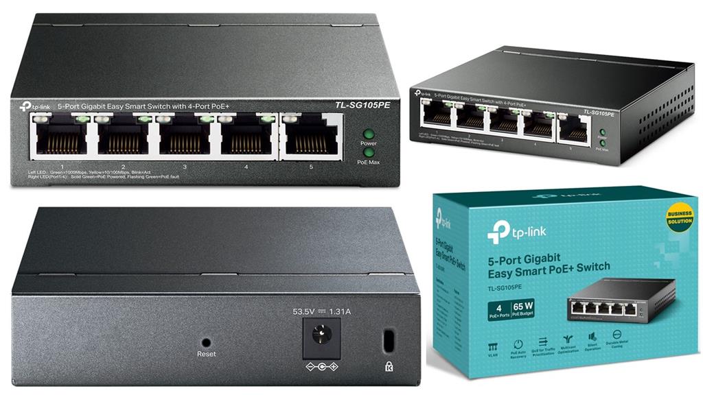 TP-Link TL-SF1006P 6 Port 10/100Mbps Desktop Switch with 4× PoE+, Extend & Priority Modes