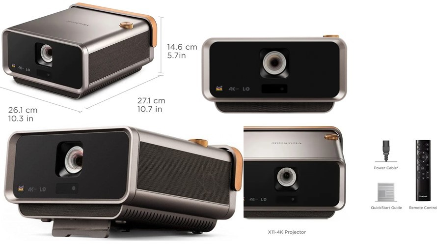 ViewSonic X11-4K 4K UHD LED Short Throw Projector with Harman Kardon Audio, Smart Control & Wi-Fi