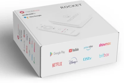 Mediabox Rocket Ultimate Android Streaming Box 4K, Dolby Atmos, Hotspot, Universal Remote SKU: MBX-ROC-01