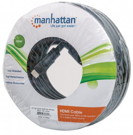 Manhattan High Speed HDMI Cable 22.5m, 4K, Shielded, Male to Male SKU: 308458