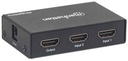 Manhattan 4K 2 Port HDMI Switch Auto/Manual/Remote Switching, 60Hz UHD, AC Powered SKU: 207867