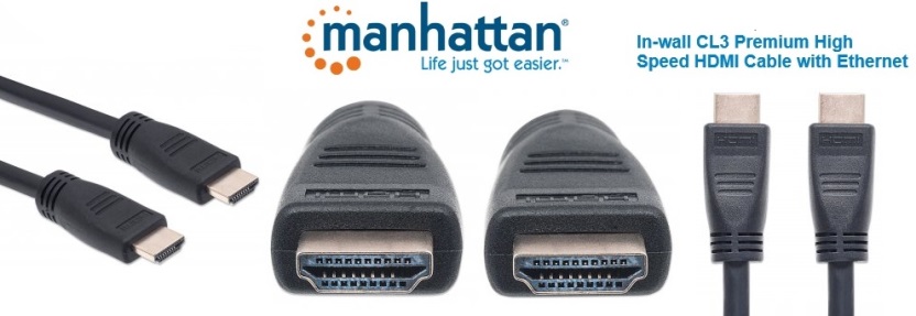 Manhattan CL3 In Wall HDMI Cable 8m, 4K@60Hz, Ethernet, ARC, Shielded SKU: 353960