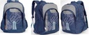 Macaroni Scolaro Student Backpack Blue/Grey, Triple Compartments, Waterproof, Padded Straps SKU: ETB8996BL