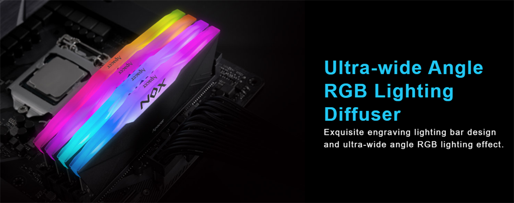 Apacer Nox 16GB DDR4 3600MHz RGB Gaming RAM Aluminum Heatsink, Intel XMP 2.0 SKU: AH4U16G36C25YNBAA-2