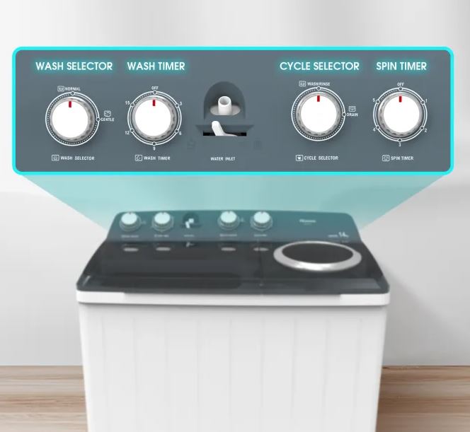 Hisense 16kg Twin-Tub Washer 1250rpm 138L WSDE163 Energy-Efficient