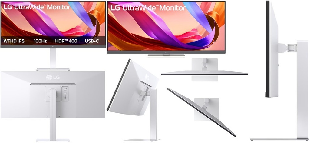 LG 34" UltraWide IPS Monitor | 100Hz, USB-C, HDR400, MaxxAudio, White – 34U530A-W