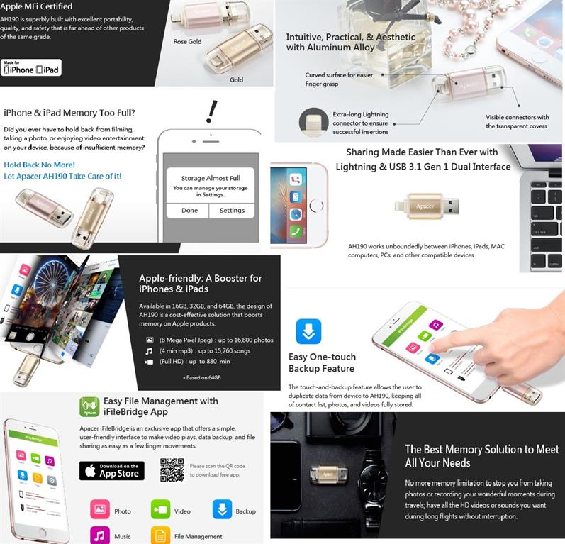 Apacer 512GB USB Flash Drive | AH355, USB 3.2 Gen 1, Plug & Play, Black, 5-Year Warranty