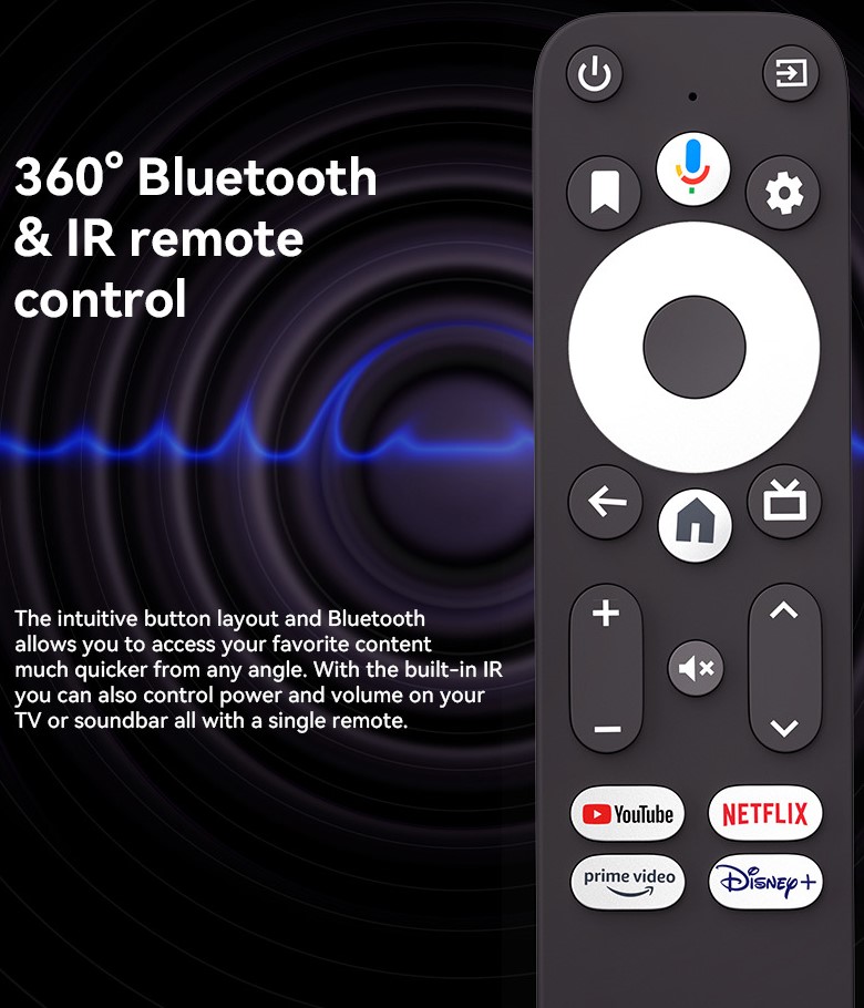 DColor GD1 | 4K Android TV Stick, Google Certified, Chromecast, Bluetooth 5.0, Android 11