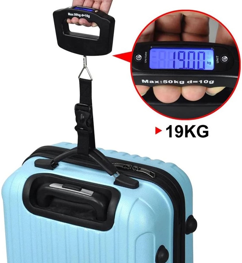 Casey Luggage Scale | 50kg Max, LCD Display, Auto Off, Data Lock, Travel-Friendly, 6-Month Warranty