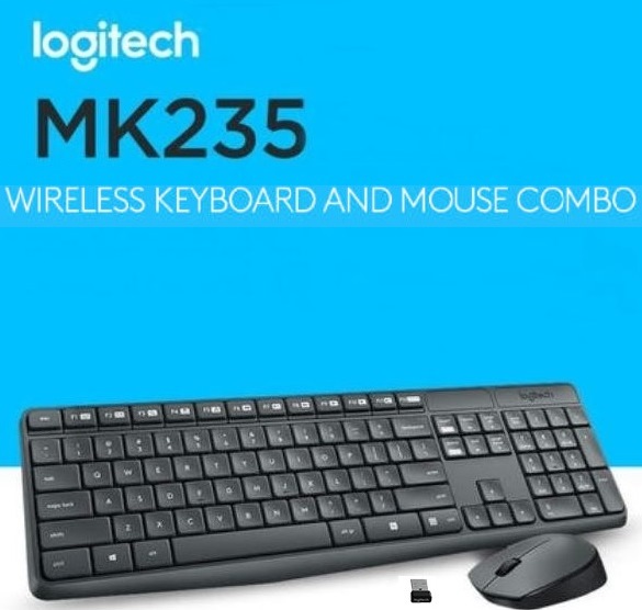 Logitech MK235 Wireless USB Keyboard and Optical Mouse Combo - Wireless Keyboard & Mouse