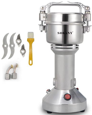 Sokany 950 W High-Speed Grinder – 150 g Cup, Coffee/Spice, Pure-Copper Motor, Stainless-Steel