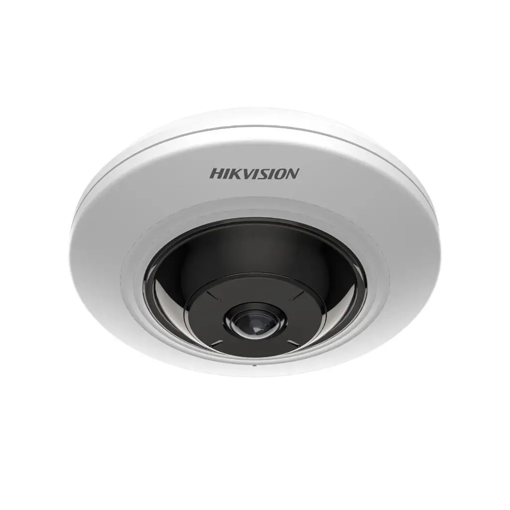 Hikvision 5 MP 180° Fisheye Dome 1.05 mm, 8 m IR, 120 dB WDR, 14 View Modes, PoE