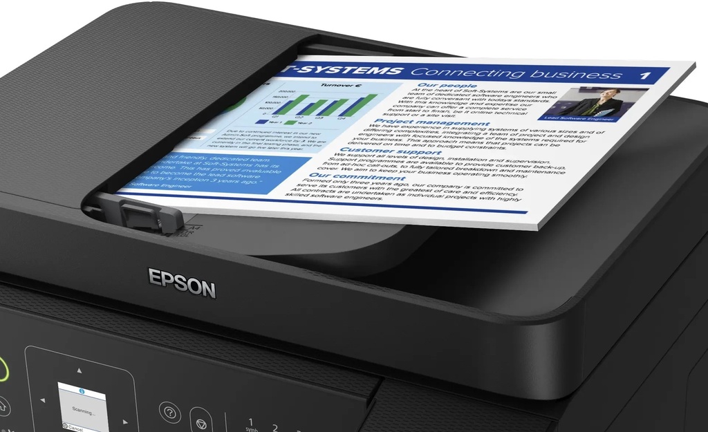 Epson EcoTank L5590 A4 4-IN-1- 15 ppm, 4.8 k dpi, ADF, Wi-Fi, AirPrint, 4 k pages/blk