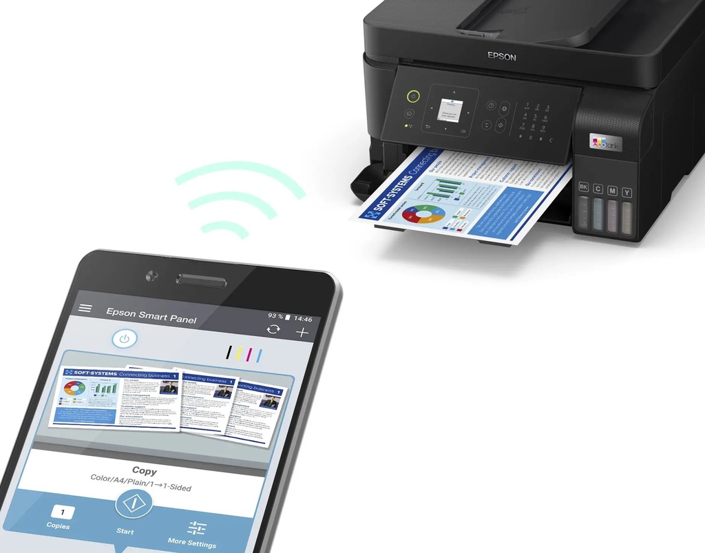 Epson EcoTank L5590 A4 4-IN-1- 15 ppm, 4.8 k dpi, ADF, Wi-Fi, AirPrint, 4 k pages/blk