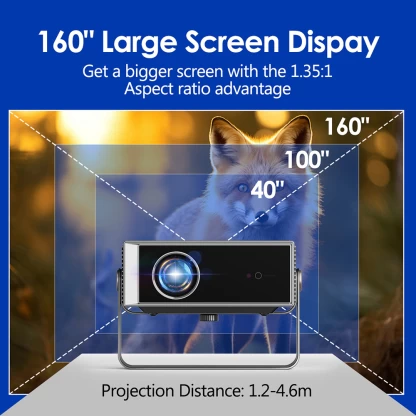 HTPNEO H80 4K Smart Projector 400 ANSI, 1080p Native, Auto Focus, Whale OS, 20000 h