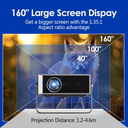 HTPNEO H80 4K Smart Projector 400 ANSI, 1080p Native, Auto Focus, Whale OS, 20000 h