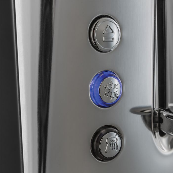 Russell Hobbs Luna Grey 2-Slice Toaster 1550 W, Lift-&-Look, Extra-Wide Slots, Bun Rack, 1 yr