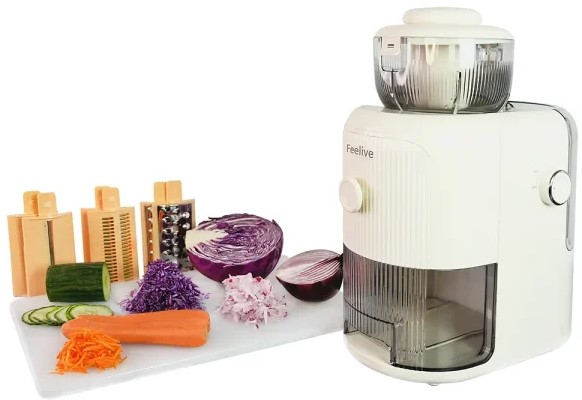 Feelive FVC01W 1.8 L Food Processor 3 SS Blades, 50 W, Dust-Proof Case, 6 m WR