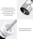 Feelive FSSSPG USB Salt & Pepper Grinders 95 ml, LED, Adjustable, SS Stand, 6 m WR