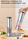 Feelive FSSSPG USB Salt & Pepper Grinders 95 ml, LED, Adjustable, SS Stand, 6 m WR