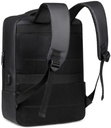 UniQue 15.6″ Laptop Backpack - USB Port, 3 Compartments, Black