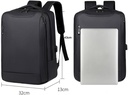 UniQue 15.6″ Laptop Backpack - USB Port, 3 Compartments, Black