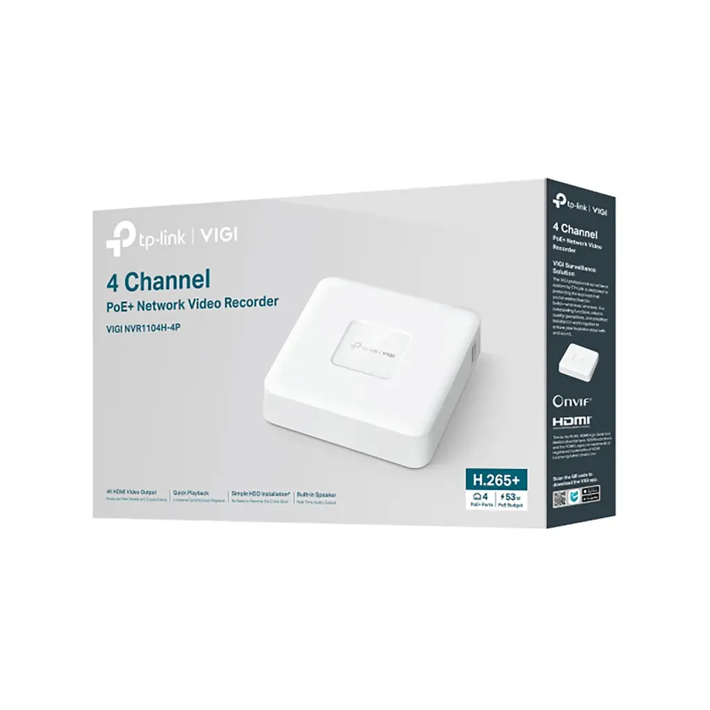 TP-Link VIGI-NVR1104H-4P 4-ch PoE+ 4K NVR