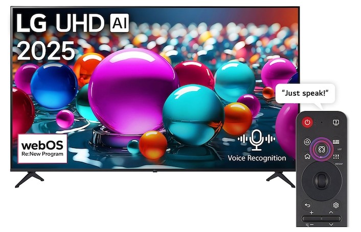 LG 50” UHD AI HDR10 webOS25 4K Smart TV 50UA85006