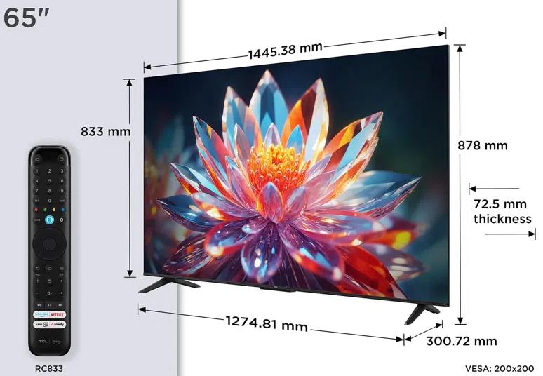 TCL 65T6C 65″ QLED 4K Fire TV 60Hz 3yr 24m
