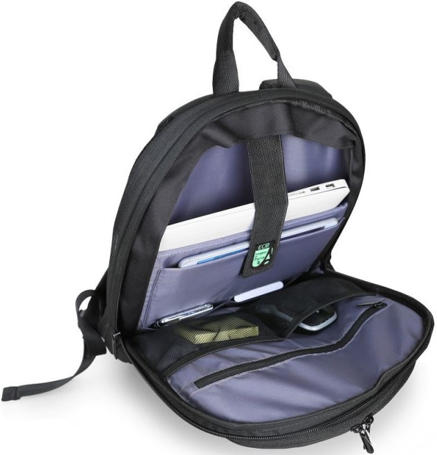 Port Eco Chicago Evo 16″ Expandable r‑PET Backpack Black