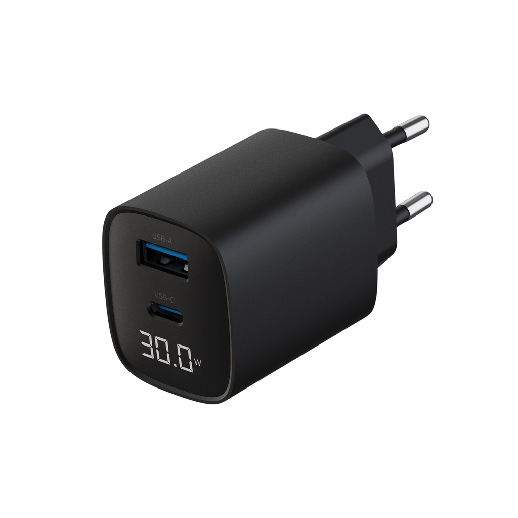 Astrum WATZ30L 30W PD USB‑C Wall Charger LCD Black 24m