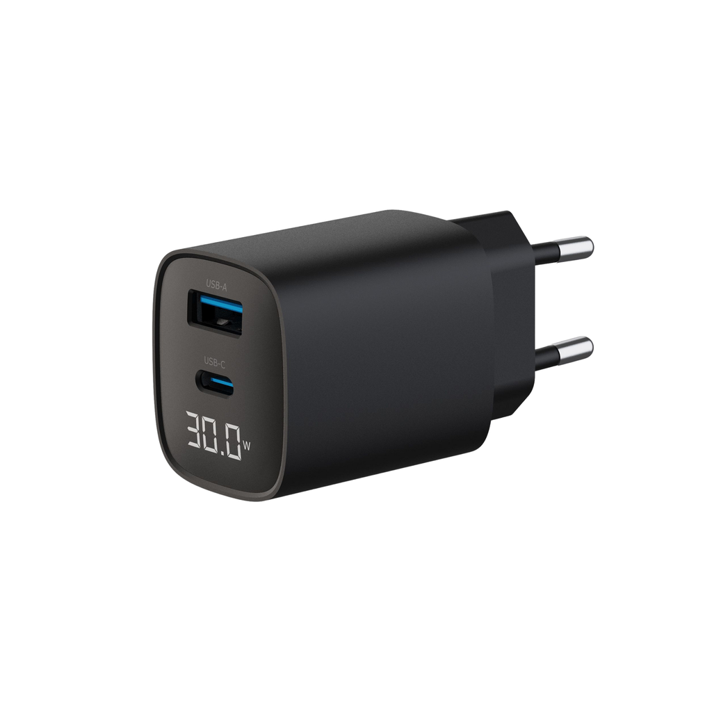 Astrum WATZ30L 30W PD USB‑C Wall Charger LCD Black 24m