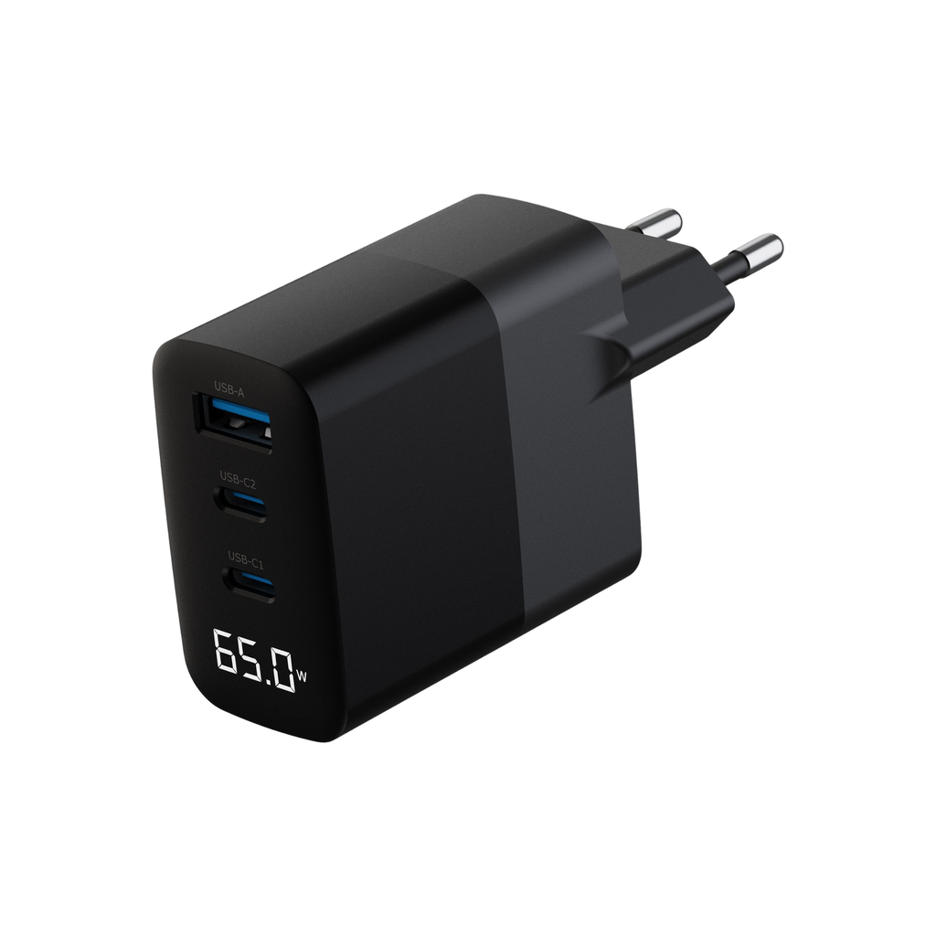 Astrum WATZ65G 65W PD Wall Charger 1A2C LCD Black 24m