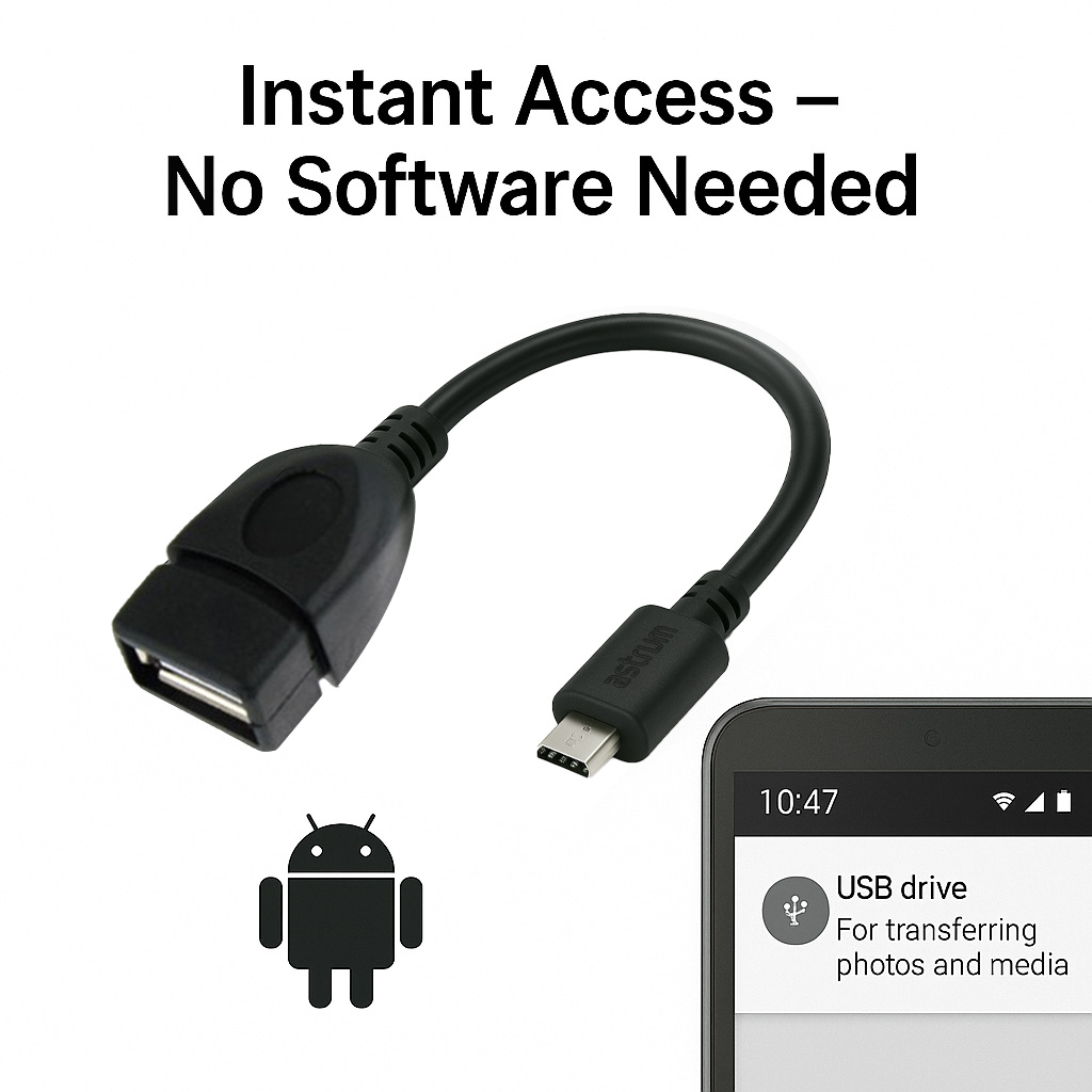 Astrum OD020 Micro USB to USB‑A OTG Cable 20cm Black 12m
