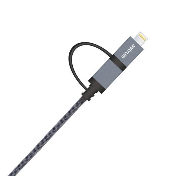 Astrum AC330 Micro USB + 8‑Pin MFI Cable 1.2m Braided 12m