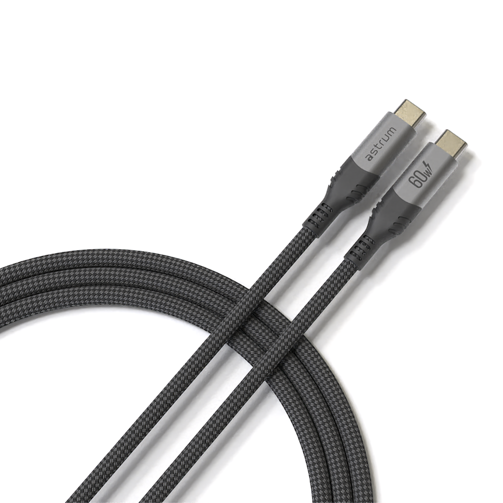 Astrum VMCC60 USB‑C to USB‑C Cable 2.0m 60W Braided Grey 12m