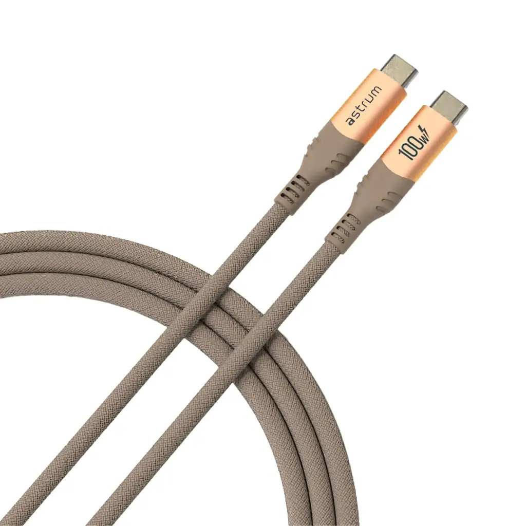 Astrum VMCC60 USB‑C to USB‑C Cable 2.0m 60W Braided Gold 12m
