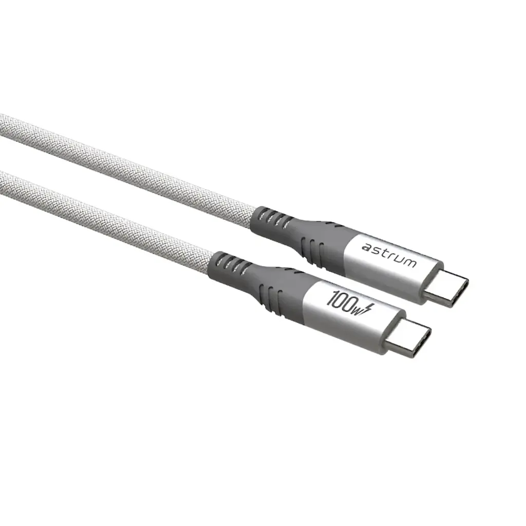 Astrum VMCC60 USB‑C to USB‑C Cable 2.0m 60W Braided White 12m