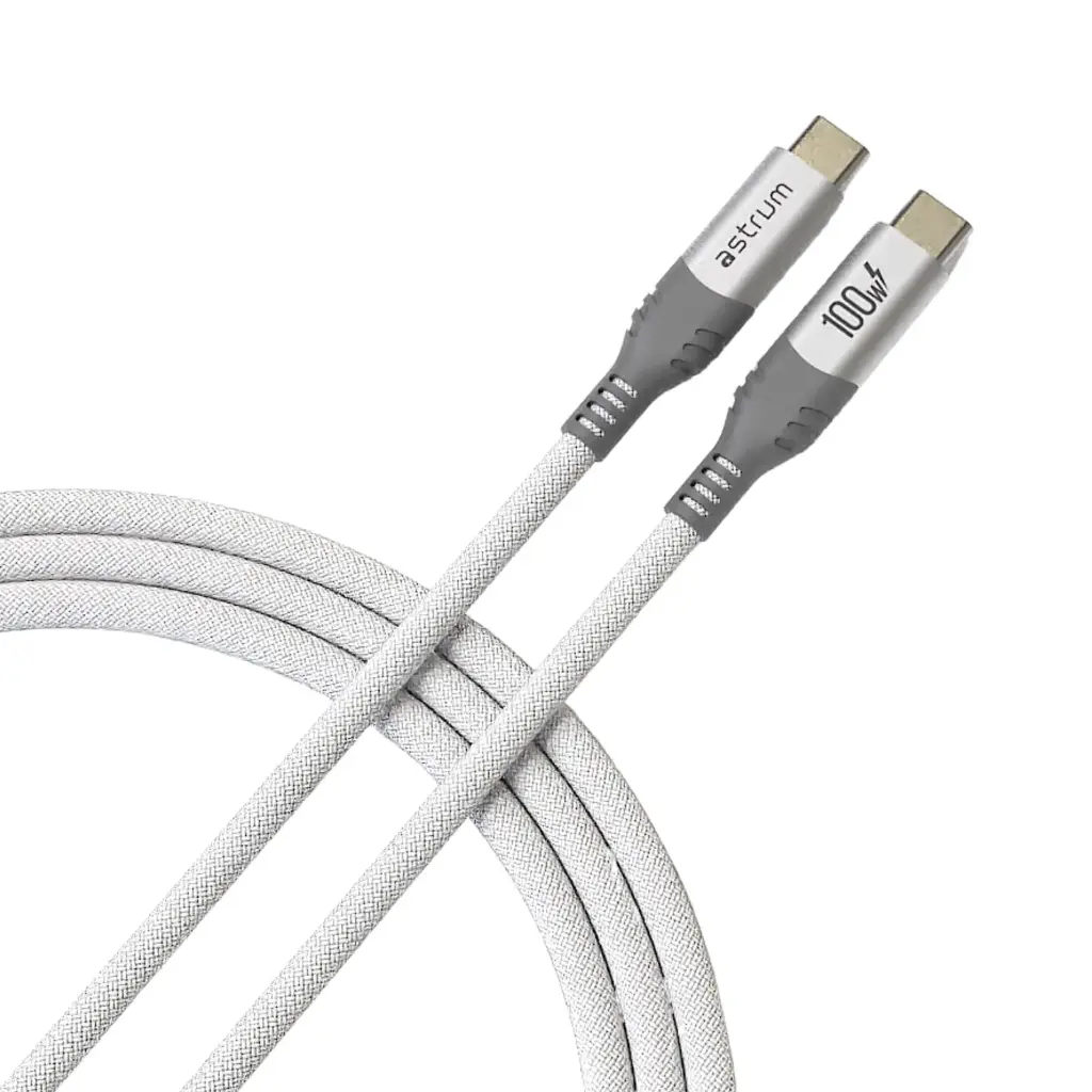 Astrum VMCC60 USB‑C to USB‑C Cable 2.0m 60W Braided White 12m