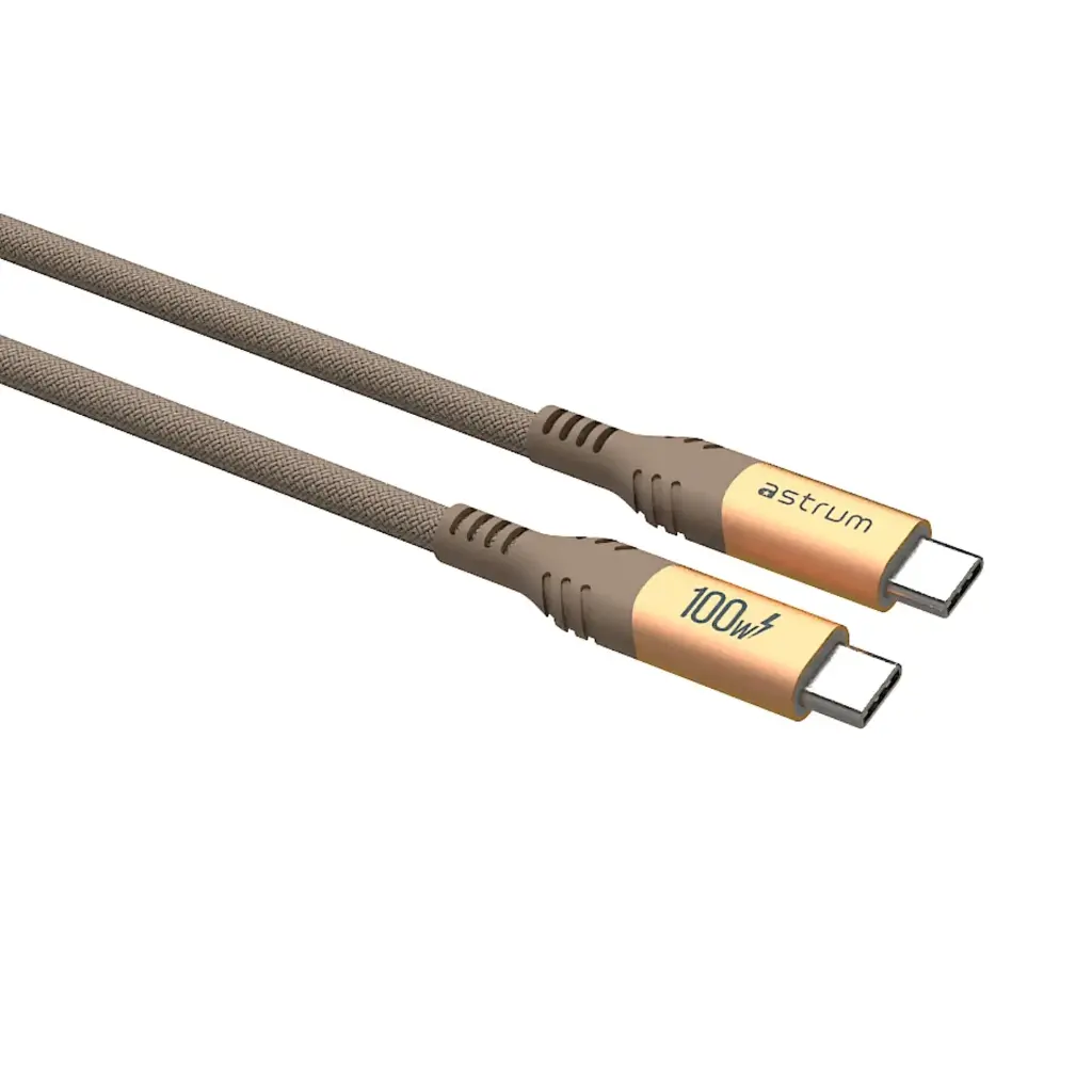 Astrum VMCC60 USB‑C to USB‑C Cable 2.0m 60W Braided Gold 12m