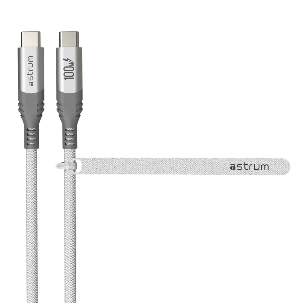 Astrum VMCC60 USB‑C to USB‑C Cable 2.0m 60W Braided White 12m