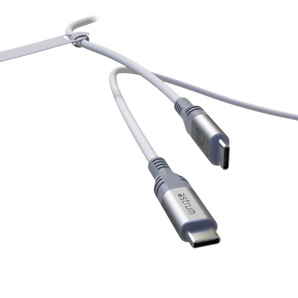 Astrum VMCC60 USB‑C to USB‑C Cable 2.0m 60W Braided White 12m