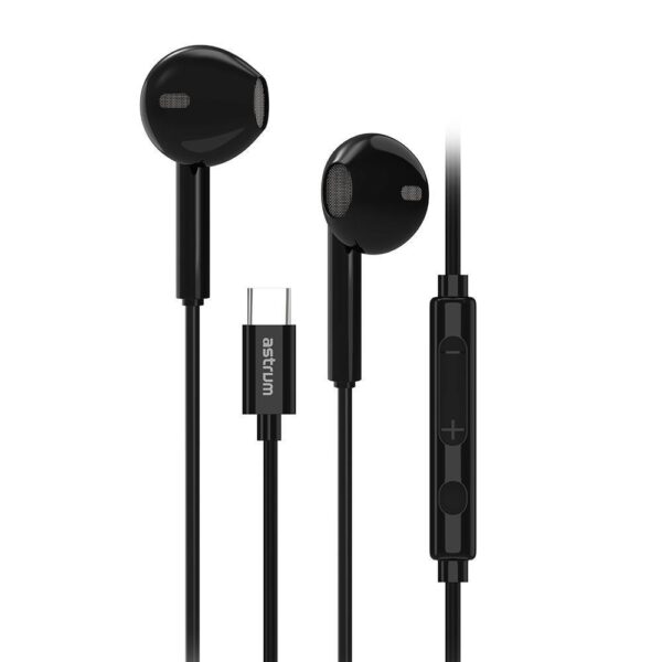 Astrum EB500 USB‑C Stereo Earphones 14mm Driver Black
