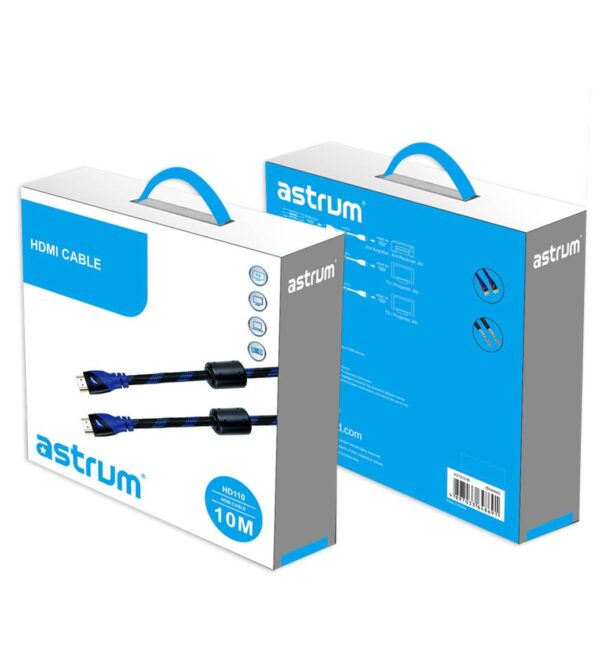 Astrum HD110 HDMI Cable 10m, 4K Ultra HD @60Hz, HDMI V2.0, ARC, Ethernet, 3D Support SKU: A31510-B