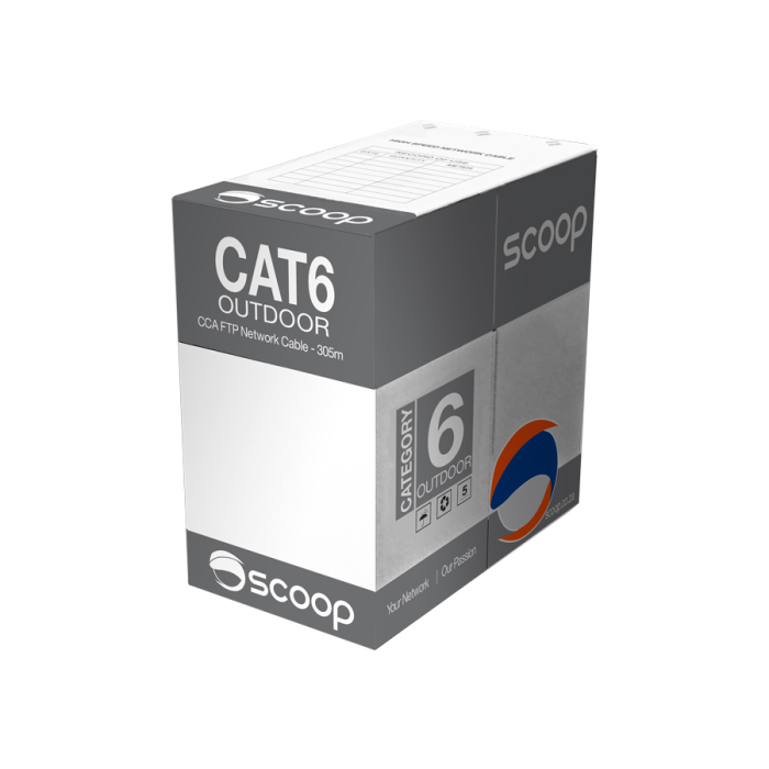 Scoop TC‑6305C 305m Cat6 Outdoor FTP Cable