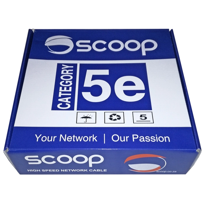 Scoop UTP‑100C 100m Cat5e CCA Cable Grey