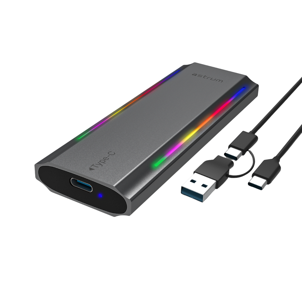Astrum ENP4310G RGB NVMe/NGFF 10Gbps USB‑C 2TB 30g 24m