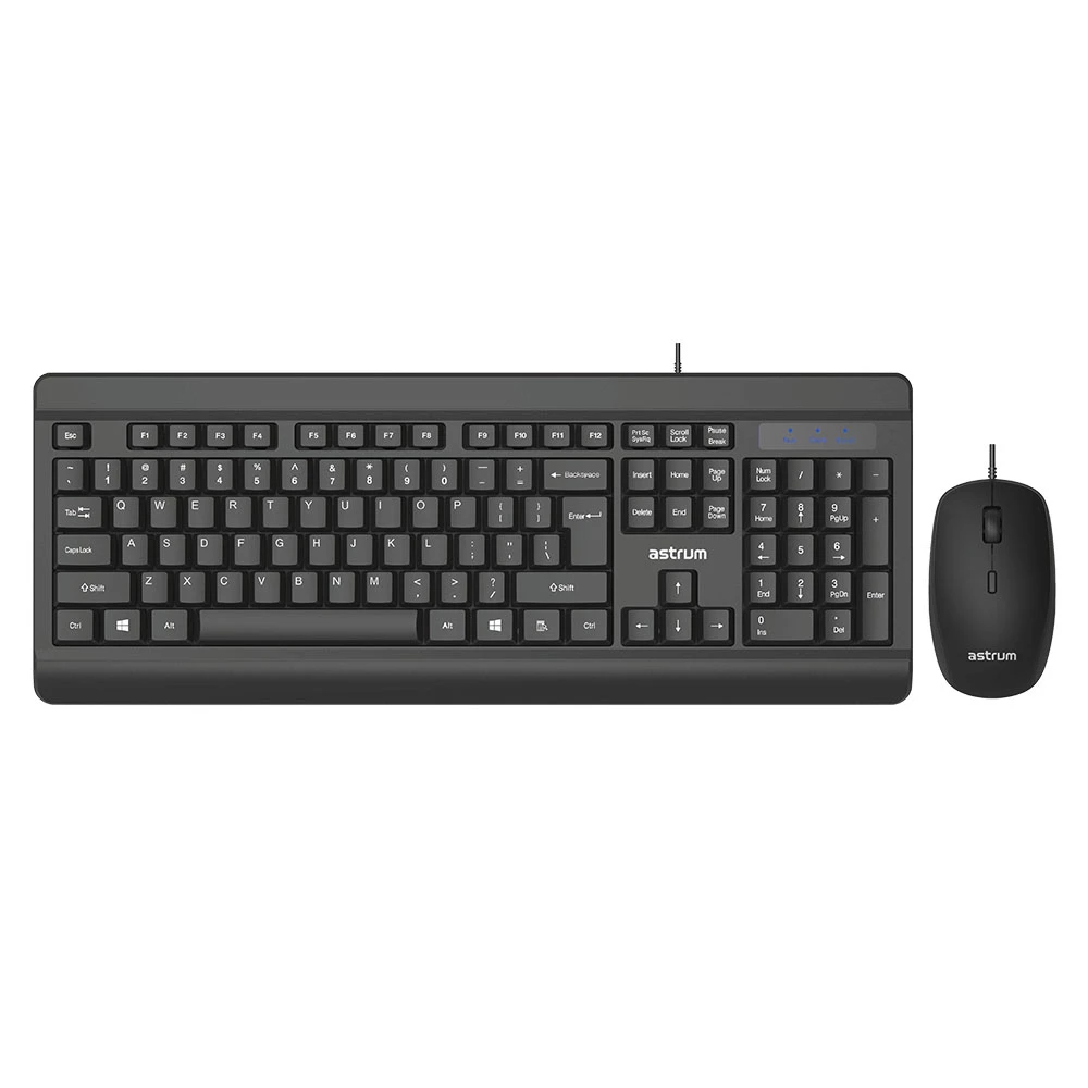 Astrum KC130 USB KB+Mouse 107‑Key 2400DPI Spill‑Resist 24m